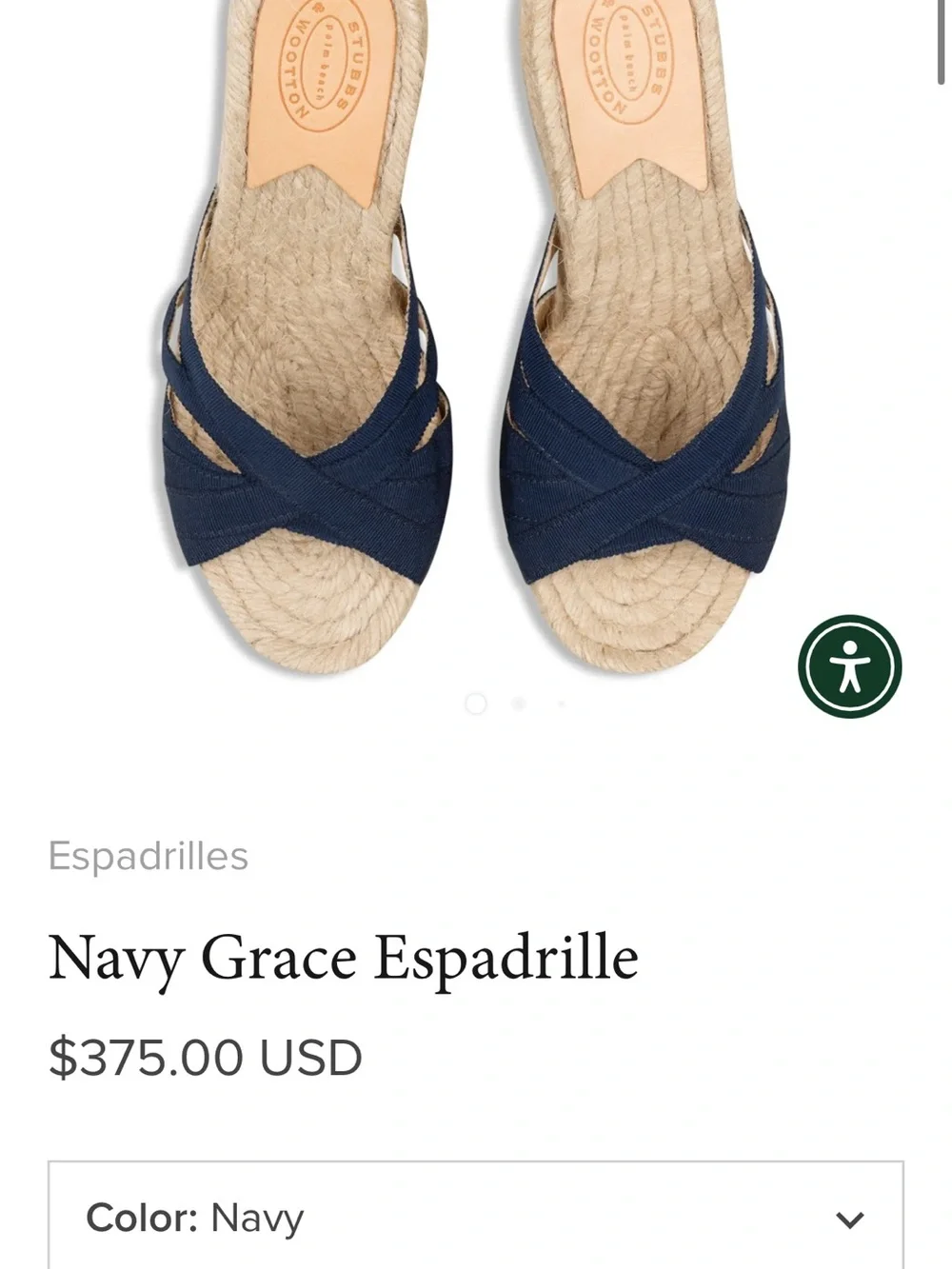 Stubbs & Wootton Navy Strappy Espadrille Slides Kelly Palm Beach Made in Spain